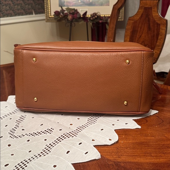 Dooney & Bourke Brown and Red Leather Handbag - Picture 5 of 6